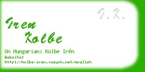 iren kolbe business card